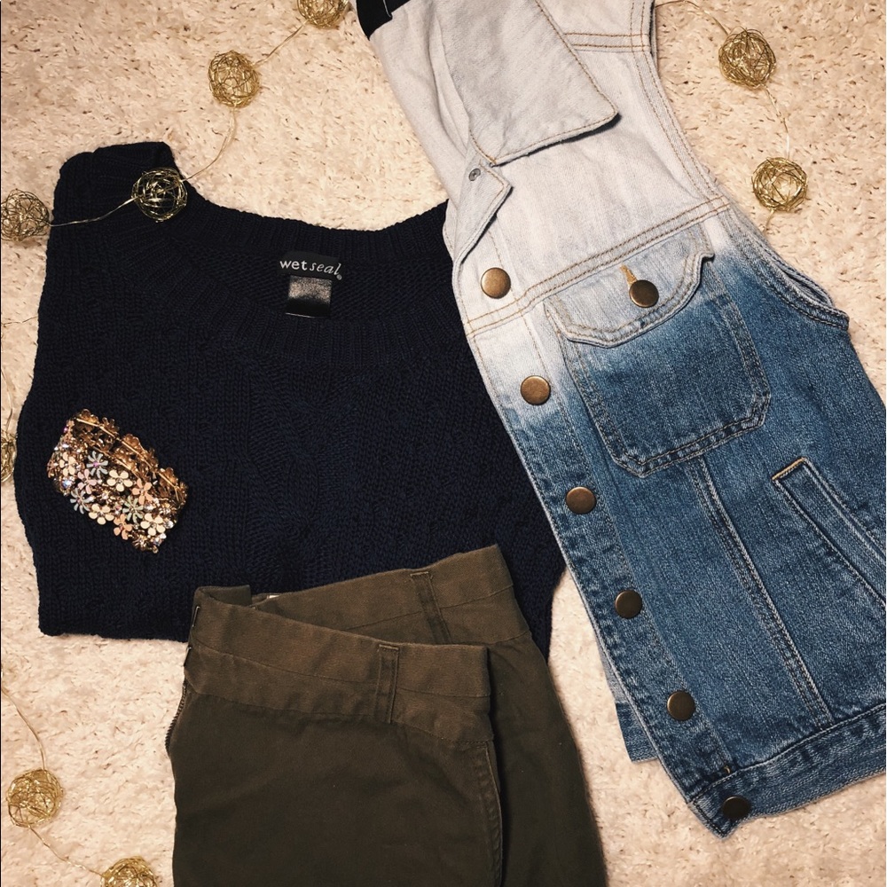 ombré denim vest